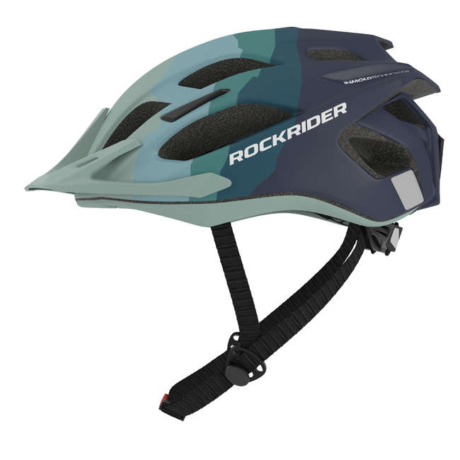 Fahrradhelm MTB ST 500 Damen blau/grün ROCKRIDER