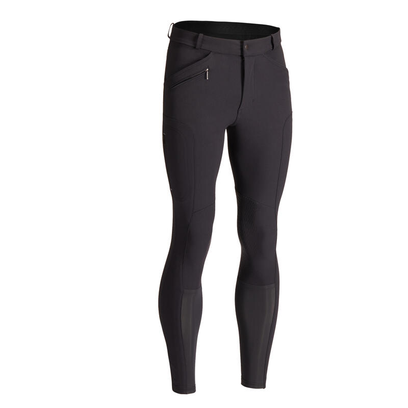 Pantalon équitation homme 700 basanes silicone noir