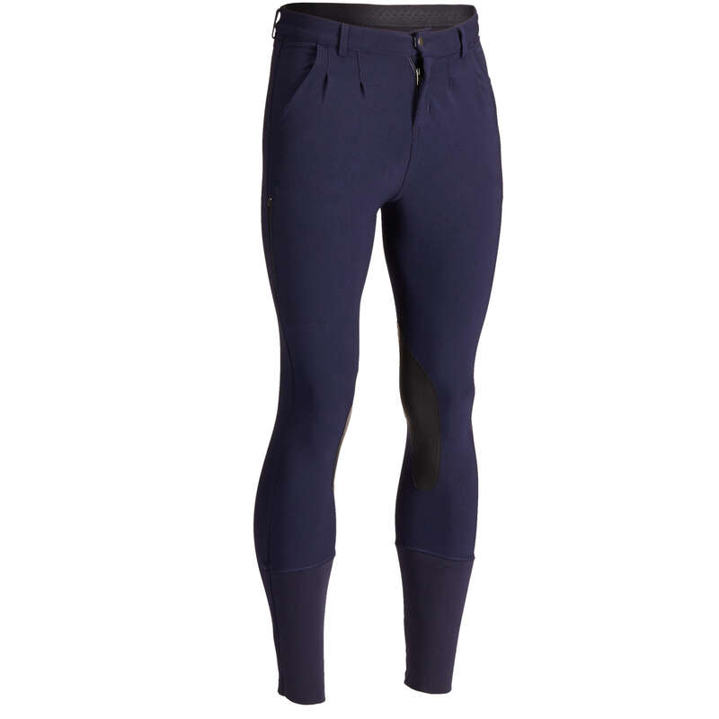 FOUGANZA 500 Horse Riding Grippy Patch Jodhpurs Navy...