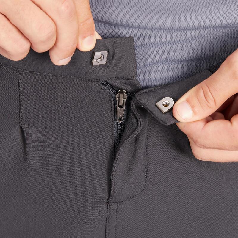 Pantaloni equitazione uomo 500 rinforzi antiscivolo grigio scuro