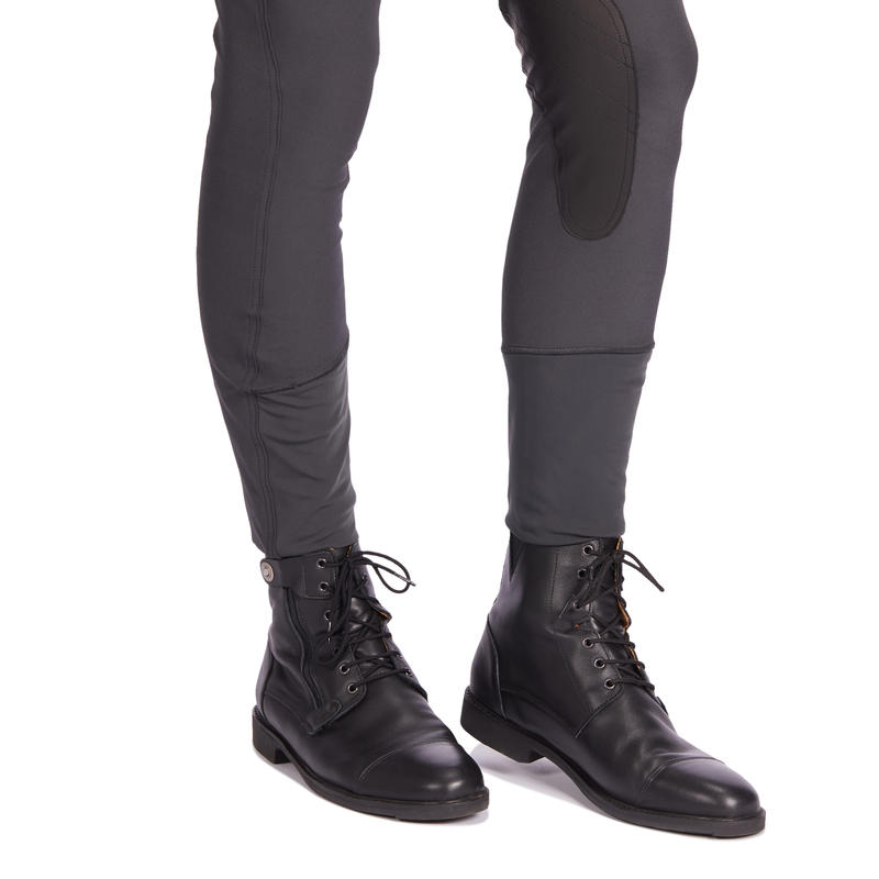 Pantalón Equitación Fouganza 500 Hombre Gris Oscuro Con