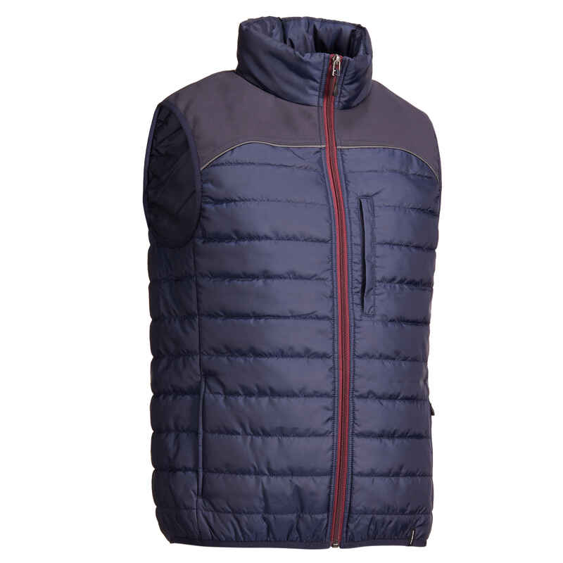 500 Sleeveless Horse Riding Gilet - Navy/Burgundy