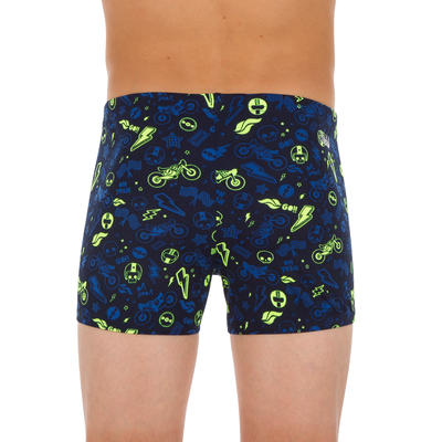 MAILLOT DE BAIN GARÇON BOXER 500 FIT ALL MOBA JAUNE BLEU