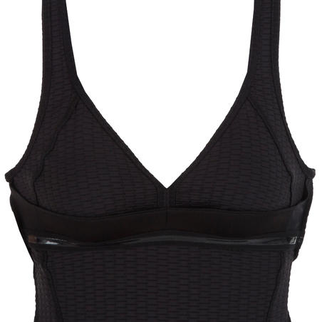 Купальник слитный гофрированный женский черный Kaipearl New