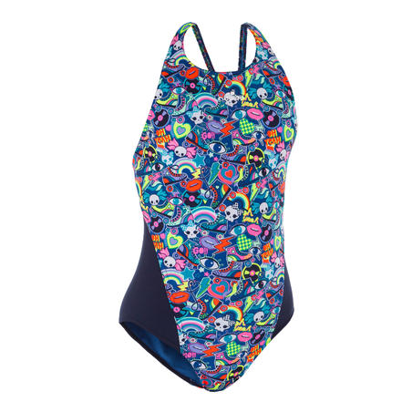 Kamiye Girl's Chlorine-Resistant One-Piece Swimsuit - Roller