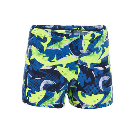 Boys’ Swimming Trunks Fitib Blue / Acid Yellow