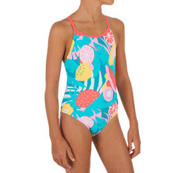Maillot de natation fille une pièce Riana Veg bleu