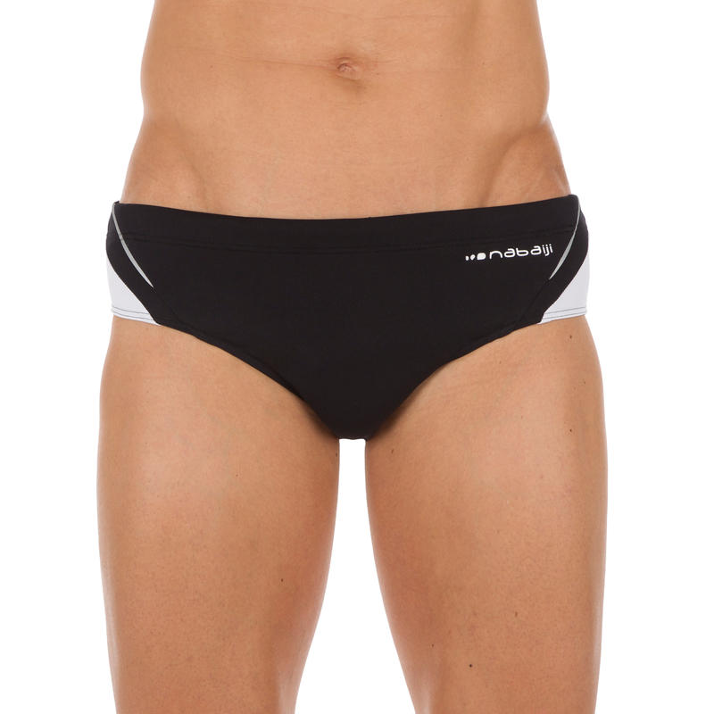 Traje De BaÑo De NataciÓn Hombre Tipo Slip 900 Yoke Negro Blanco Decathlon