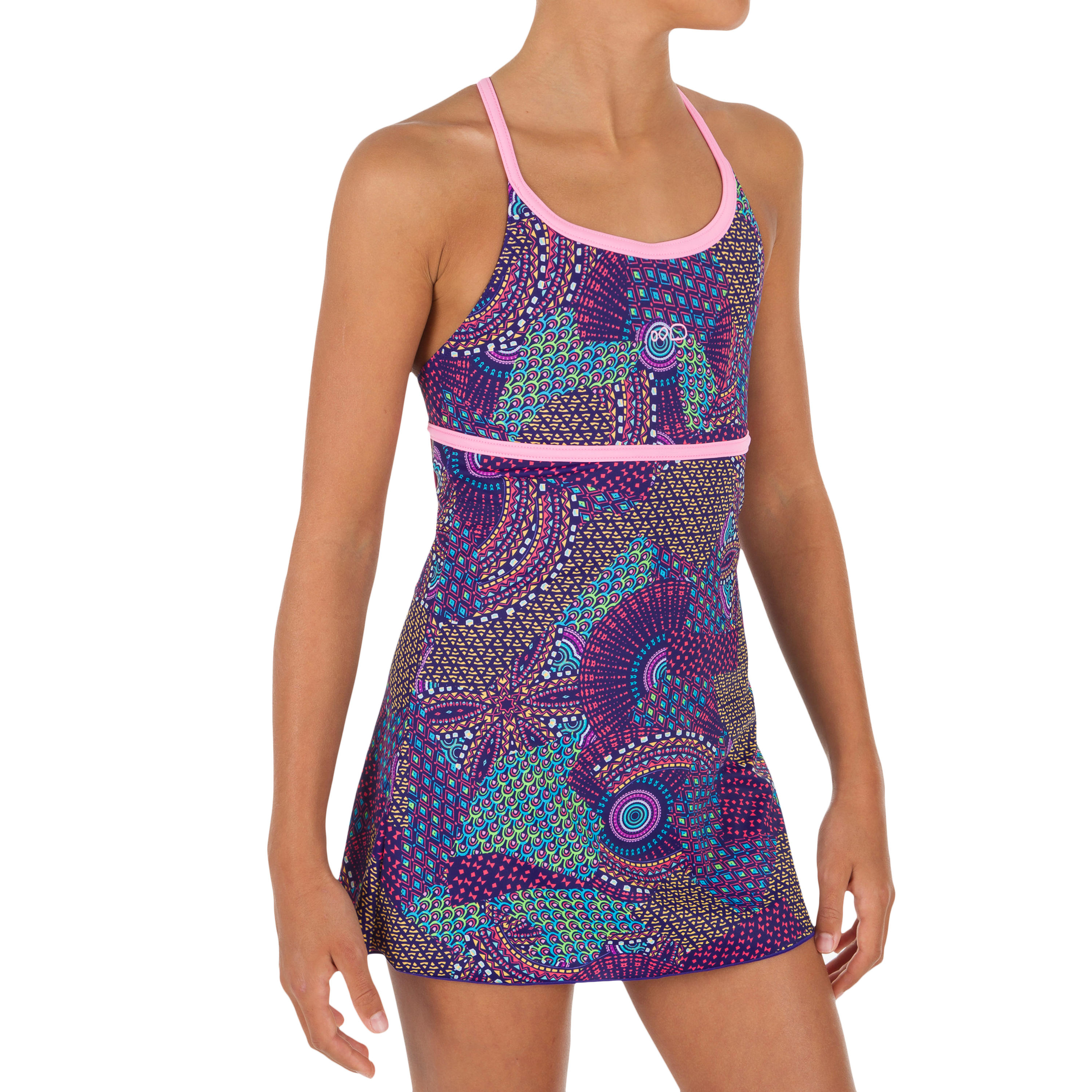 Maillot de natation fille une pi ce Riana dress Eve rose Decathlon