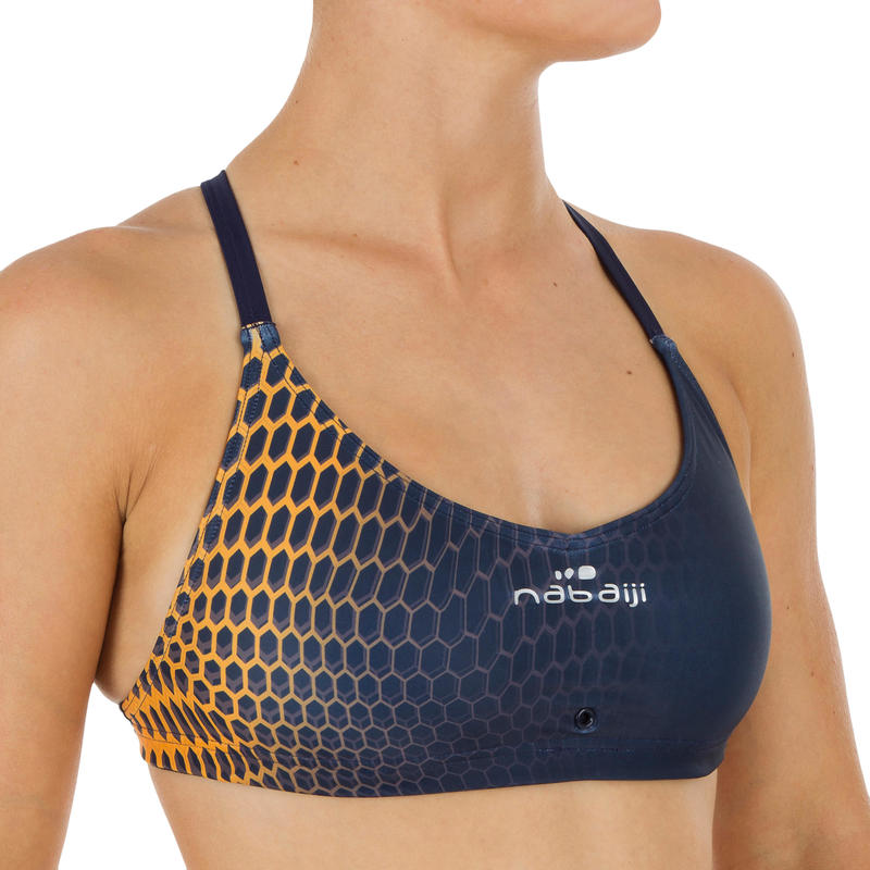 Blue Jana Gani Women S Ultra Chlorine Resistant Swimming Crop Top Nabaiji