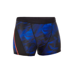 MAILLOT DE BAIN NATATION HOMME BOXER 500 STAB ALL OIL BLEU NOIR