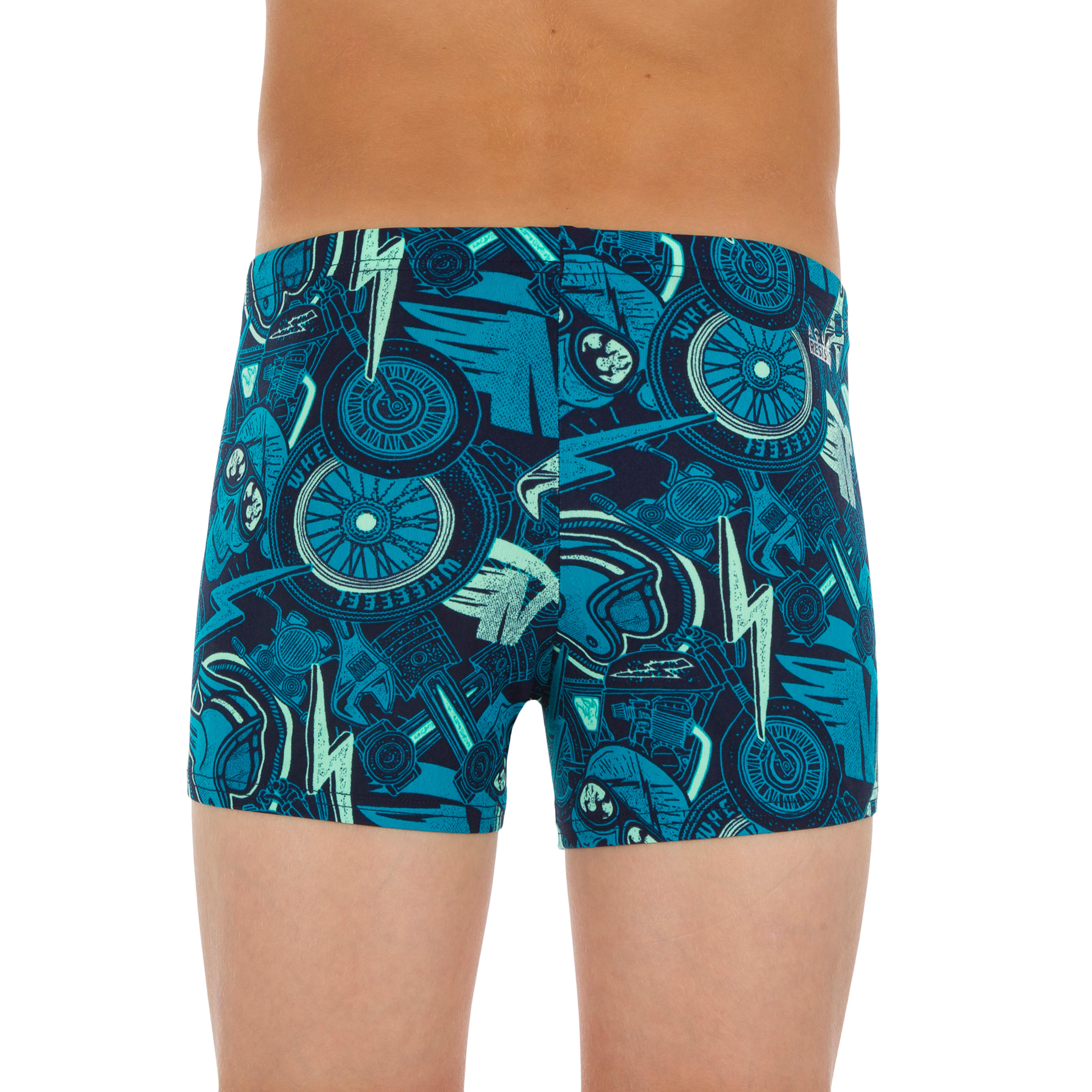 

500 Fit Boy'S Boxer Swim Shorts - All Pins Green Blue -  By NABAIJI | Decathlon, Blue/green