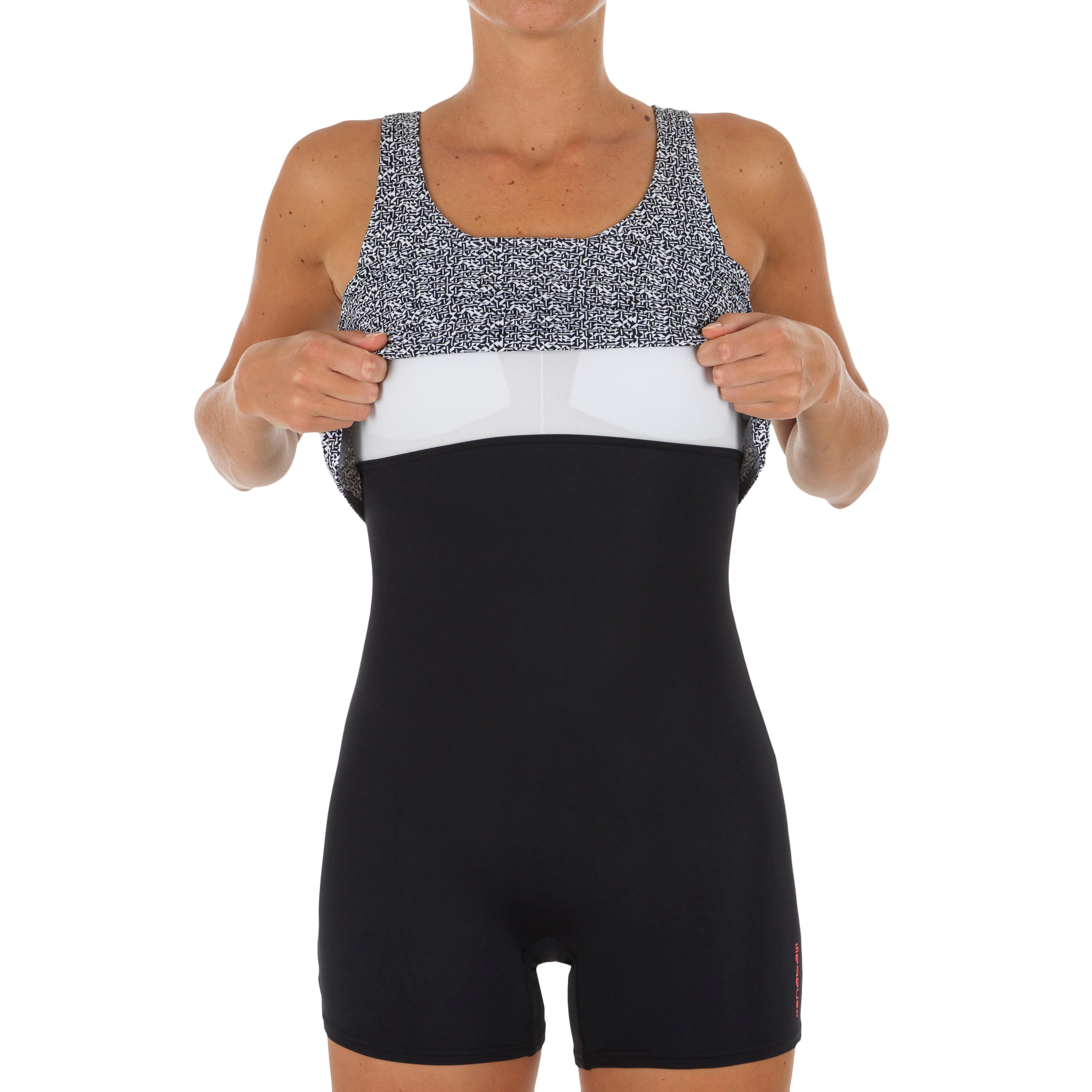 Women's swimsuit one-piece shorty Tankini Heva Mipy black 5/8