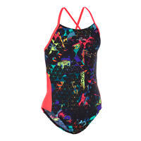 Maillot de bain de natation une pièce fille résistant chlore Lexa rocki corail