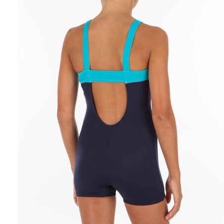 Taïs Girl's One-Piece Shorty Swimsuit Blue