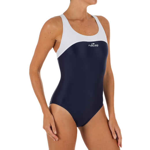 
      Leony Women's One-Piece Chlorine-Resistant Swimsuit - Blue White
  