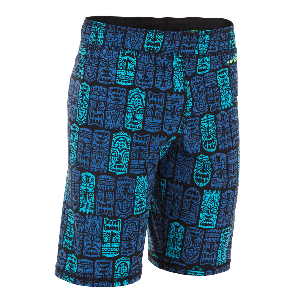 Badeshorts 100 Swimmshorts Long All Lia Jungen blau