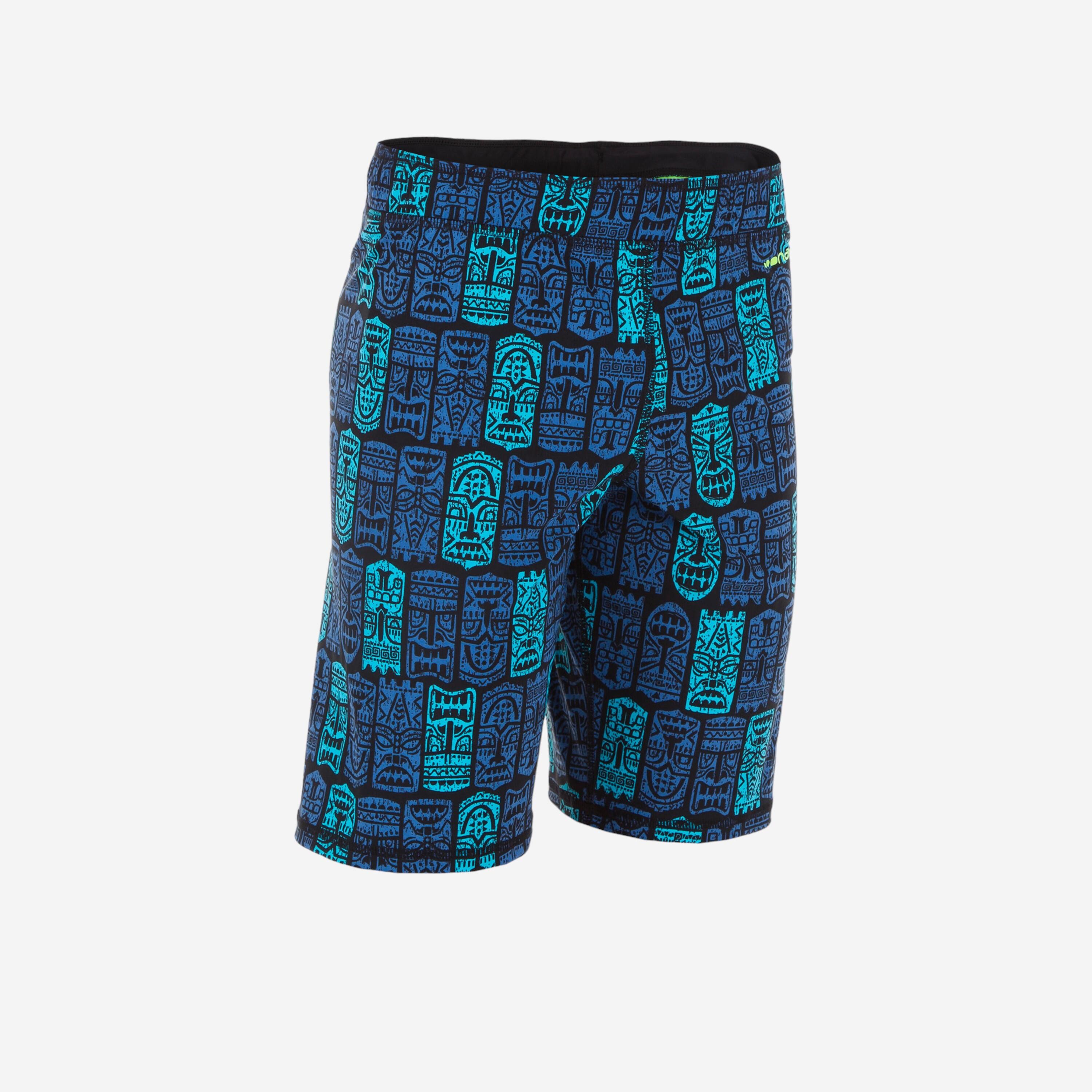 Nabaiji Jongenszwemshort 100 Long All Tiki Zwart nabaiji kopen in de aanbieding