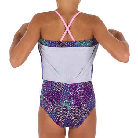 Girls' Swimming One-Piece Dress Swimsuit - Riana Eve Pink