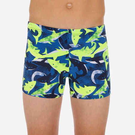 Boys’ Swimming Trunks Fitib Blue / Acid Yellow