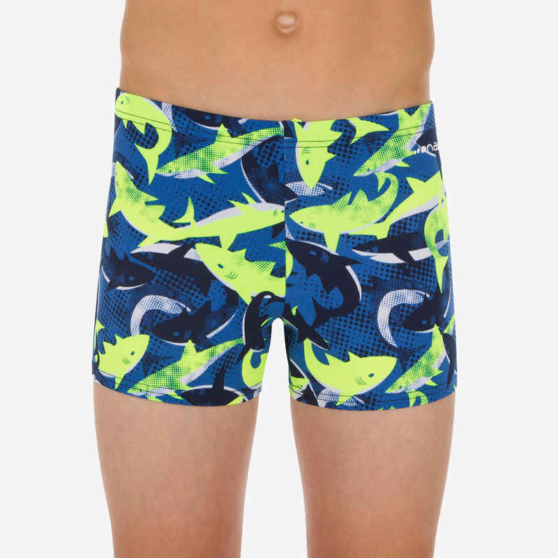 Boxer-Badehose Fitib Kinder blau/neongelb Boxer-Badehose Fitib Kinder blau/neongelb
