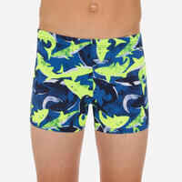 Boys’ Swimming Trunks Fitib Blue / Acid Yellow