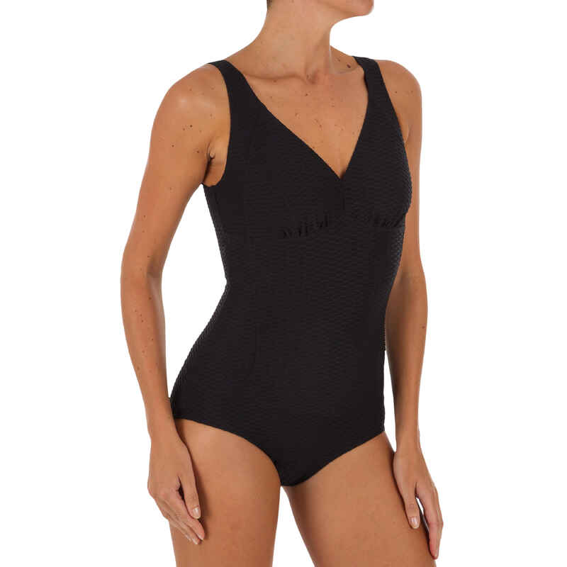 Women's 1-piece Swimsuit Embossed Kaipearl New Black