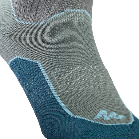 Country walking socks - NH500 Low - X 2 pairs - dark khaki