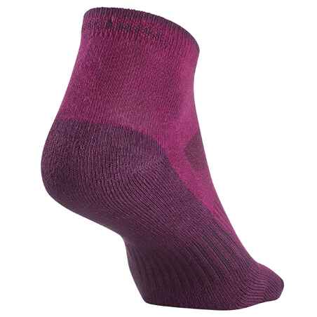 Country walking Mid socks X 2 pairs NH 100 - Purple