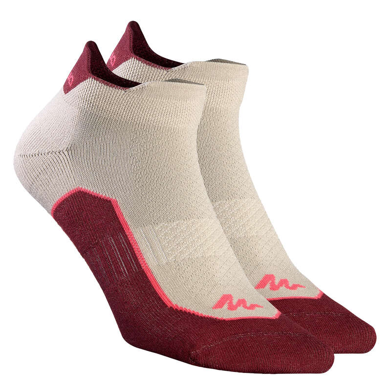 HIKING SOCKS Hiking - NH500 low X 2 pairs - beige QUECHUA - Outdoor Shoe Accessories