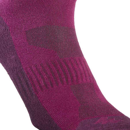 Country walking Mid socks X 2 pairs NH 100 - Purple