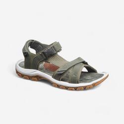 LEATHER HIKING SANDALS - NH120 - DARK GREEN - MEN