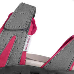 Women's walking sandals - NH100 - Grey/Pink