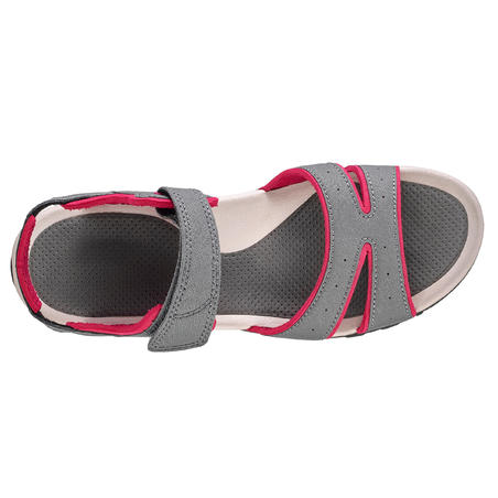 Women's walking sandals - NH100 - Grey/Pink