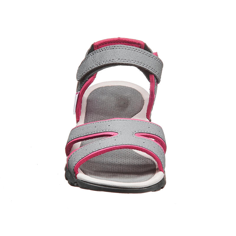 NH100 Womens Walking Sandals Grey/Pink QUECHUA Decathlon