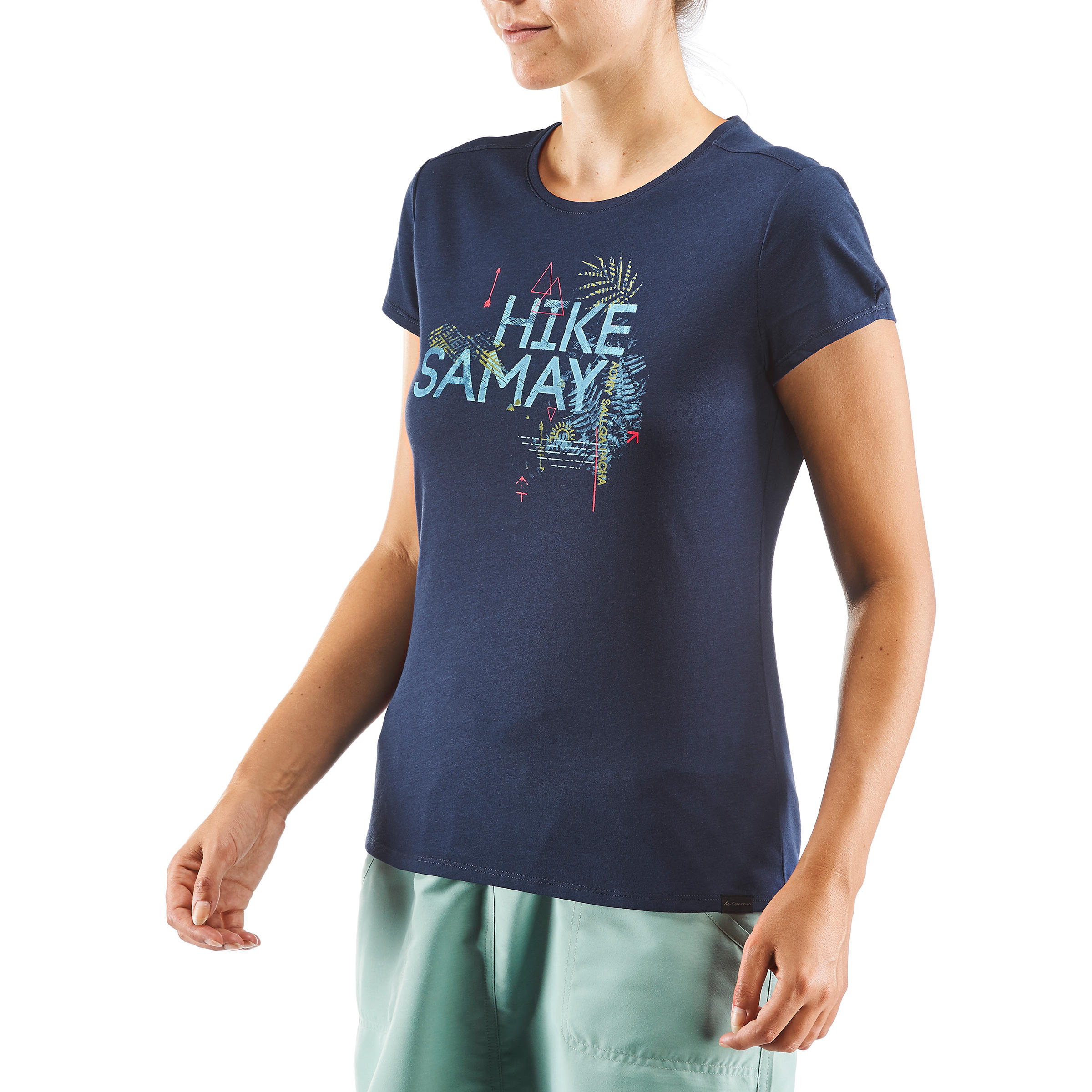 

Women's T shirt NH500 - Navy -  By QUECHUA | Decathlon, Blue