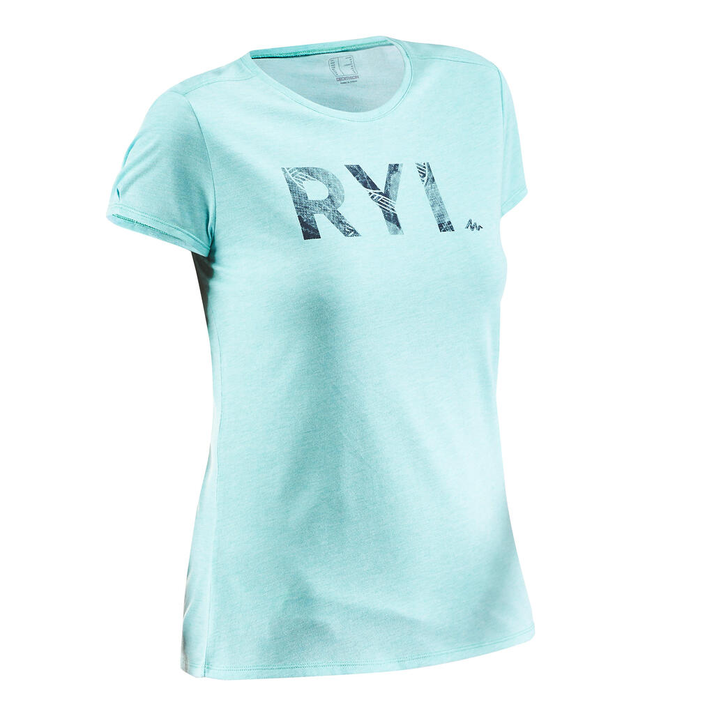Wandershirt T-Shirt Naturwandern NH500 Damen türkis