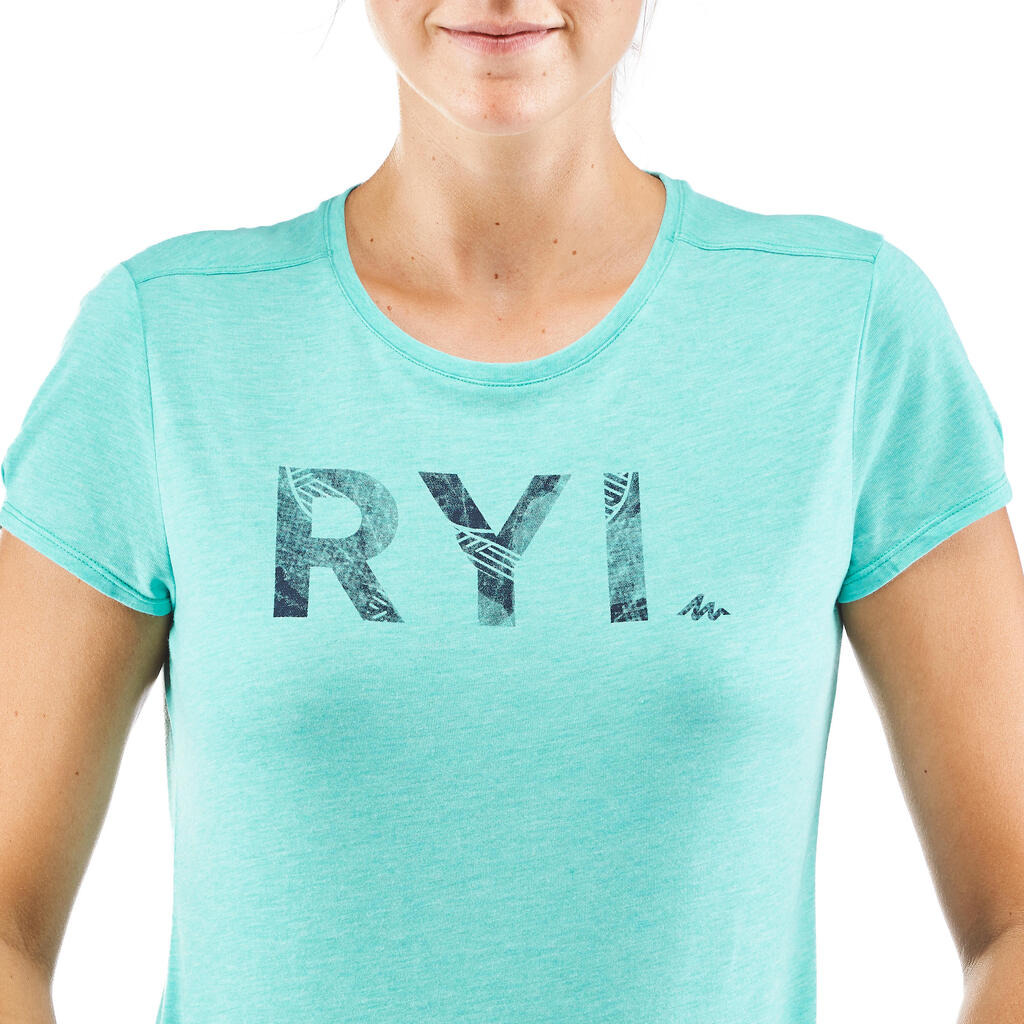 Wandershirt T-Shirt Naturwandern NH500 Damen türkis