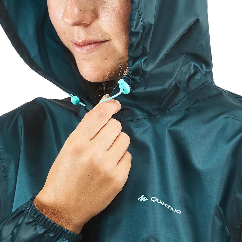 Giacca montagna donna RAINCUT 1/2 ZIP impermeabile blu