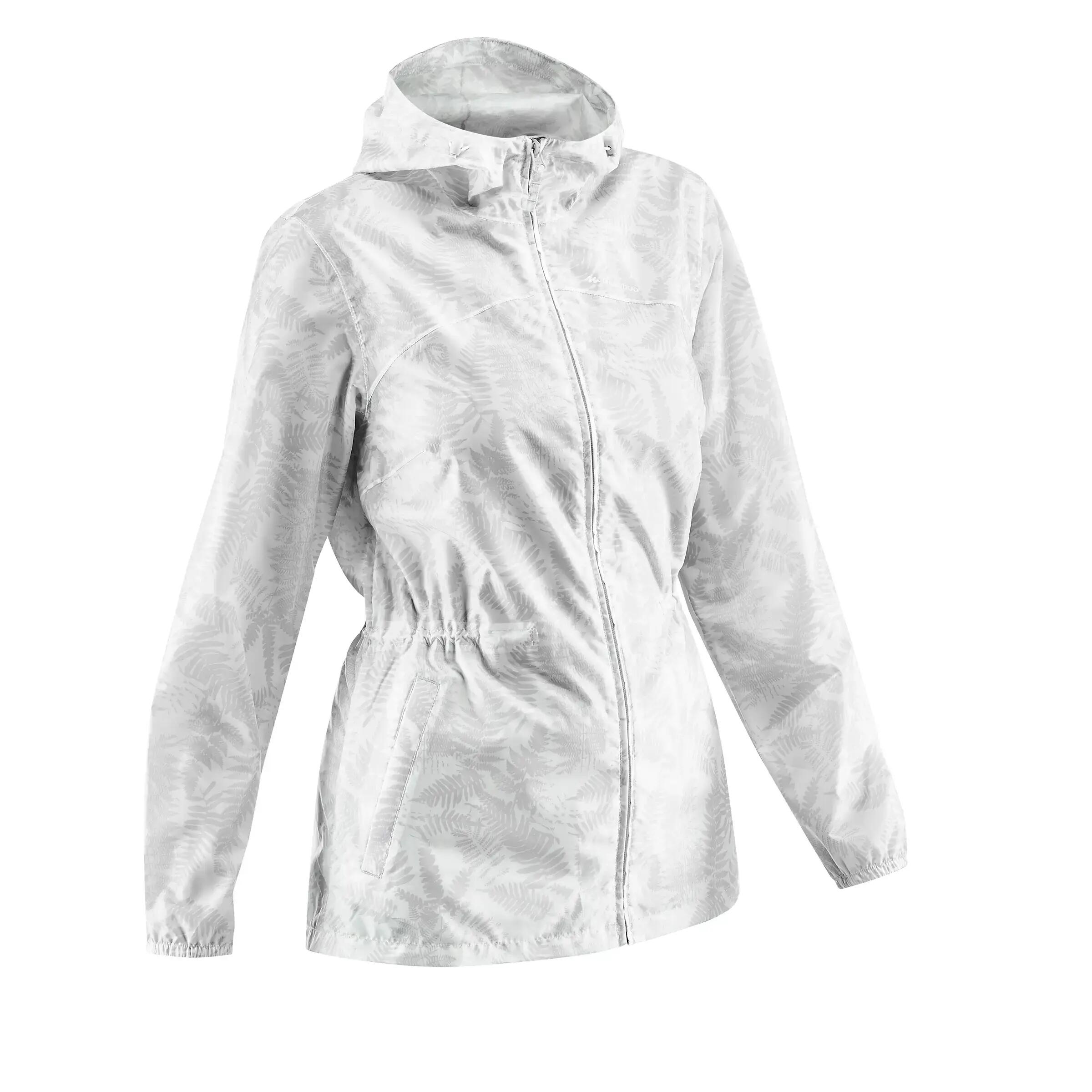 Women’s windproof and water-repellent hiking jacket, Raincut Full Zip - White 6/9