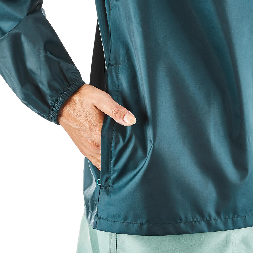 Veste coupe-vent et déperlante de randonnée - raincut 1/2 zip - femme