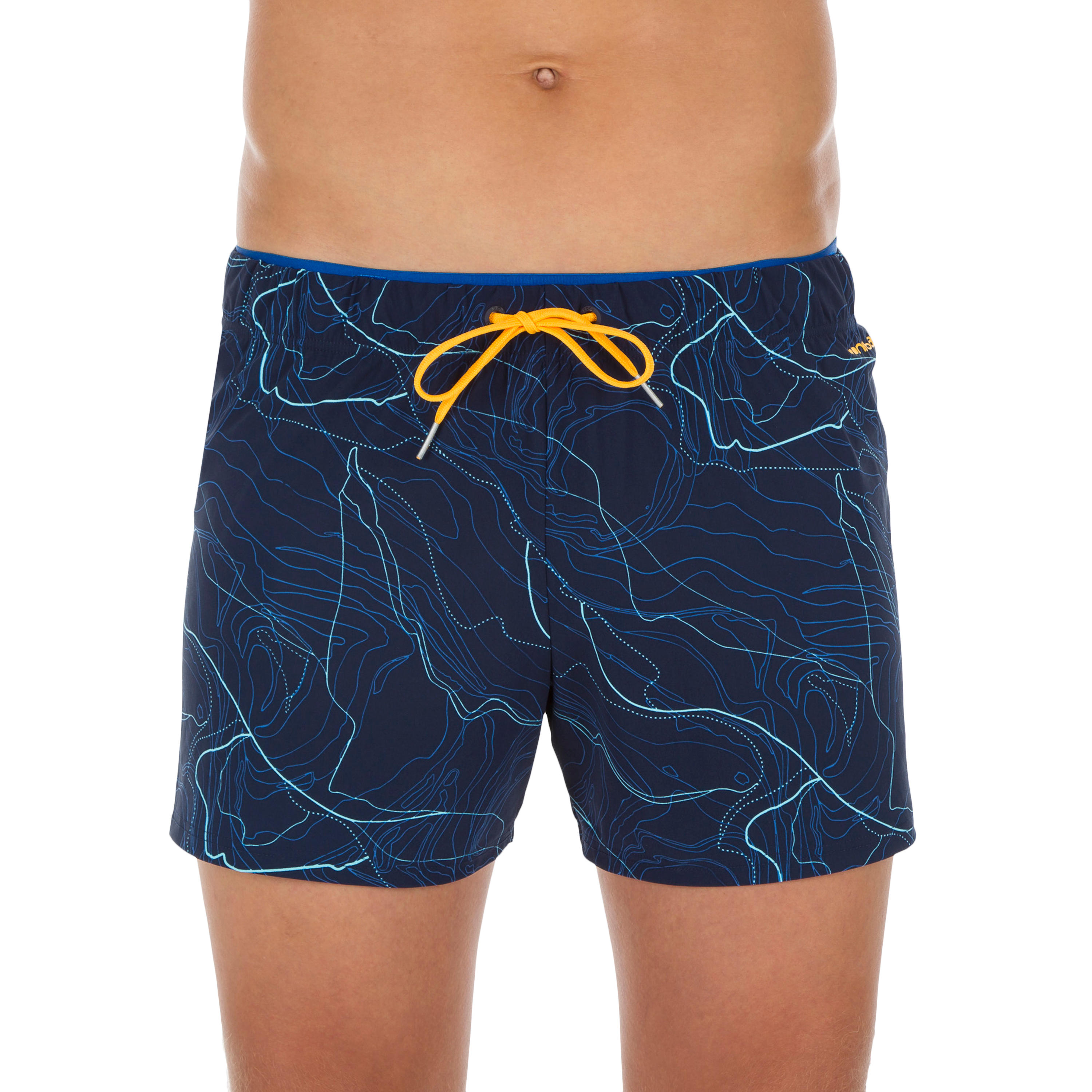 Bañador Natación Boardshort 150 Nabaiji Hombre Negro Azul Nabaiji