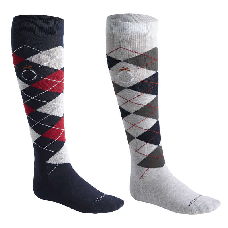 RIDING SOCKS ADULTE Horse Riding - Losanges Socks FOUGANZA - Horse Riding