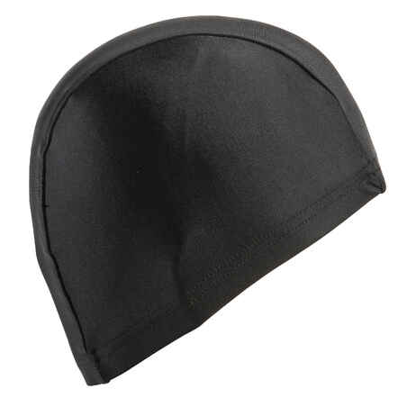 Mesh Fabric Swimming Cap, Sizes S and L - Black