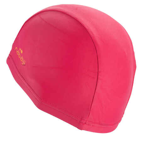 Mesh swim cap - plain fabric - pink