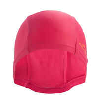 Mesh swim cap - plain fabric - pink