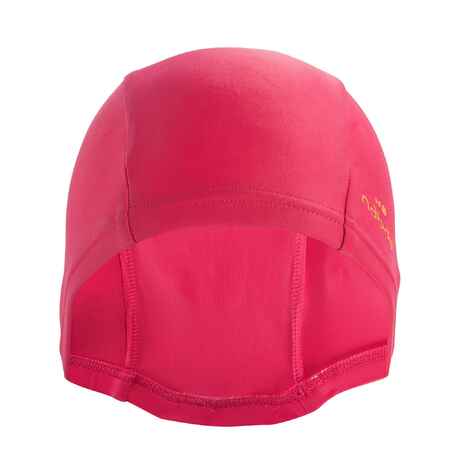 Mesh swim cap - plain fabric - pink