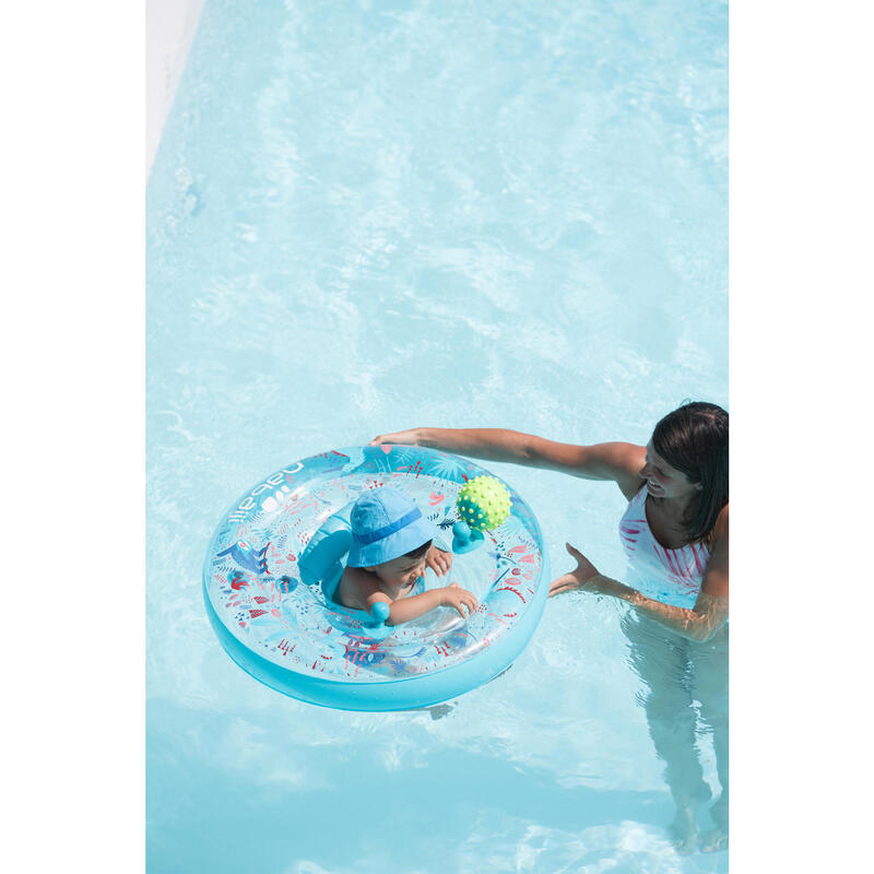 Bouée de piscine gonflable avec siège et poignées bébé 7-15 kg transparente