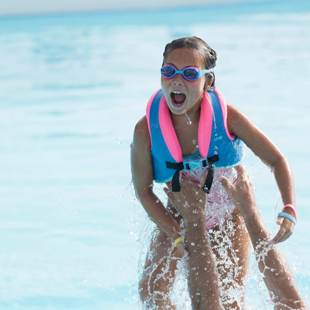 Gilet de natation SWIMVEST+ bleu-rose - 25-35 kg