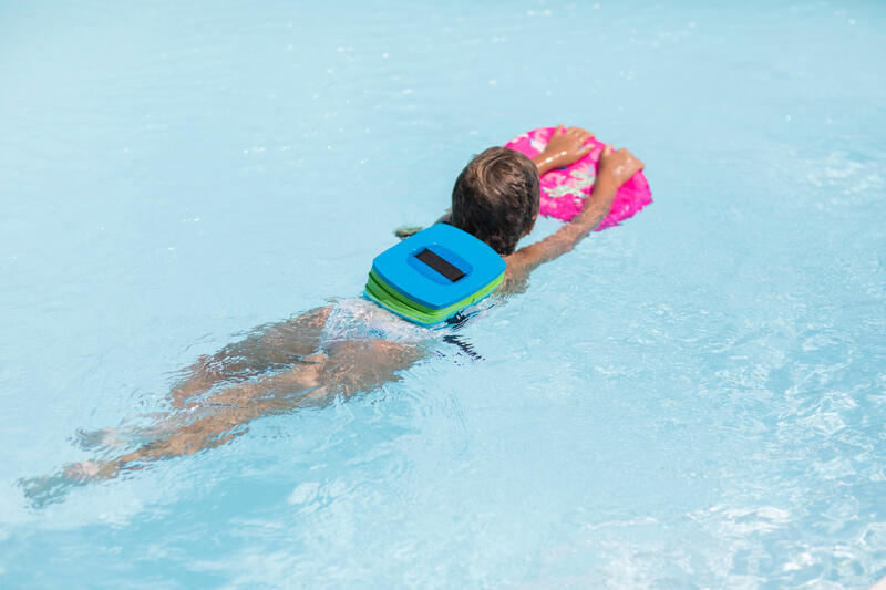 Schwimmgürtel mit abnehmbarem Auftriebselement Kinder 30-60 kg blau/grün 